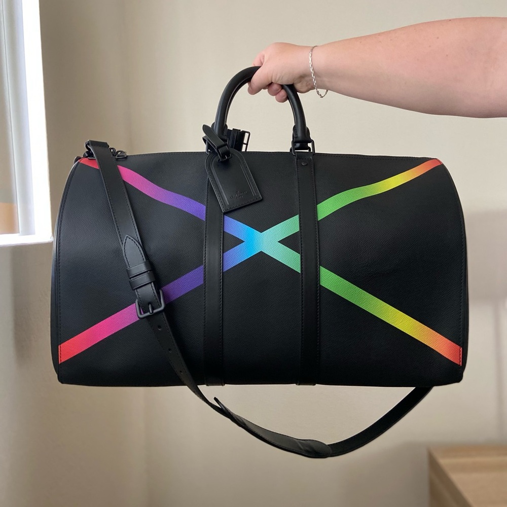 Louis Vuitton taiga rainbow keepall bandouliere 50